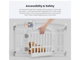 NEWBULIG White 4-Panel Dog Playpen Indoor Outdoor Puppy Pet Fence with Locking Gate