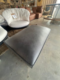 35" Rectangle Loft Ottoman Performance Leather Dark Gray