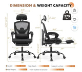 High Back Ergonomic Mesh Office Chair w/ Footrest Recline & Lumbar Support
