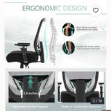 Heavy Duty Mesh Office Chair 500lb Capacity Ergonomic Wide Seat Desk Chair