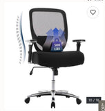 Heavy Duty Mesh Office Chair 500lb Capacity Ergonomic Wide Seat Desk Chair