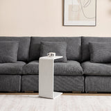 Mario Capasa White Enzo C-Shape Slide Side Table for Sofa, Laptop & Accent Use