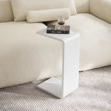 Mario Capasa White Enzo C-Shape Slide Side Table for Sofa, Laptop & Accent Use