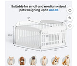 NEWBULIG White 6-Panel Dog Playpen Indoor Outdoor Puppy Pet Fence with Locking Gate