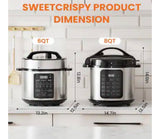 6 Quart Electric Pressure Cooker Multi Function Digital Slow Cooker Stainless Steel