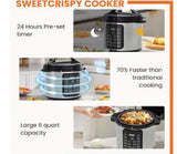 6 Quart Electric Pressure Cooker Multi Function Digital Slow Cooker Stainless Steel