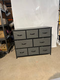 8 Drawer Fabric Dresser Storage Organizer with Metal Frame 39 Inch Gray