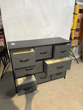 8 Drawer Fabric Dresser Storage Organizer with Metal Frame 39 Inch Gray
