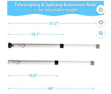 Adjustable Sliding Door Security Bar 2 Pack Window & Patio Door Lock Bar White