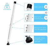 Adjustable Sliding Door Security Bar 2 Pack Window & Patio Door Lock Bar White