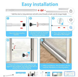 Adjustable Sliding Door Security Bar 2 Pack Window & Patio Door Lock Bar White