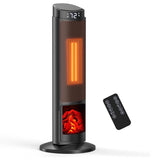 23 Inch Oscillating Space Heater with Remote Thermostat Timer Indoor Black