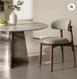 Mid Century Upholstered Dining Chairs Set Modern Fabric Kitchen Chairs Beige