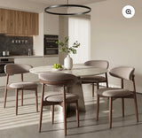 Mid Century Upholstered Dining Chairs Set Modern Fabric Kitchen Chairs Beige