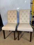 Tufted Dining Chairs Set of 2 Upholstered Parsons Kitchen Chairs Beige