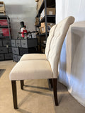 Tufted Dining Chairs Set of 2 Upholstered Parsons Kitchen Chairs Beige