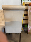 Tufted Dining Chairs Set of 2 Upholstered Parsons Kitchen Chairs Beige