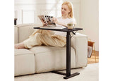 Adjustable Overbed Table with Wheels Rolling Laptop Desk Black