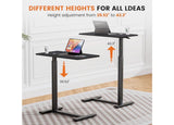 Adjustable Overbed Table with Wheels Rolling Laptop Desk Black
