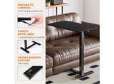 Adjustable Overbed Table with Wheels Rolling Laptop Desk Black