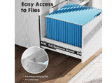 3 Drawer Rolling File Cabinet with Shelves Wood Storage Cabinet. White