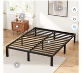 King Metal Platform Bed Frame 14” Heavy Duty No Box Spring Black