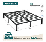 King Metal Platform Bed Frame 14” Heavy Duty No Box Spring Black
