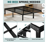 King Metal Platform Bed Frame 14” Heavy Duty No Box Spring Black