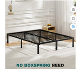 King Metal Platform Bed Frame 14” Heavy Duty No Box Spring Black