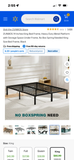King Metal Platform Bed Frame 14” Heavy Duty No Box Spring Black