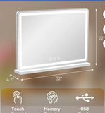 LED Vanity Mirror with Lights 32x22 Touch Control Makeup Mirror. White