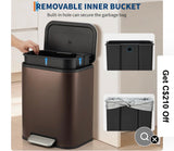 5.3 Gallon Stainless Steel Trash Can Soft Close Step Bin