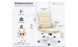Cream Ergonomic Office Chair High Back Adjustable Swivel Desk Chair