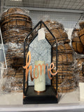 Indoor Outdoor Yard Garden Home Decor Batter Powered Candle Light Up Geometric Sign