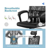 High Back Mesh Office Chair with Lumbar Support Adjustable Height Swivel Black