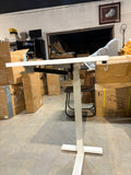 Adjustable Overbed Table with Wheels Rolling Laptop Desk White