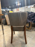 Upholstered Dining Chair Fabric Seat Wood Legs Modern Kitchen Side Chair Brown