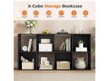 8 Cube Storage Organizer Bookshelf Open Display Bookcase Black