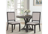 Upholstered Dining Chairs Set of 2 Farmhouse Fabric Kitchen Side Chairs Wood Legs Brown