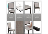 Upholstered Dining Chairs Set of 2 Farmhouse Fabric Kitchen Side Chairs Wood Legs Brown