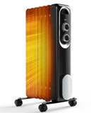 Electric Oil-Filled Radiator Space Heater Adjustable Thermostat Portable Black