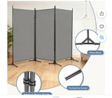 3 Panel Folding Room Divider Privacy Screen 6ft Tall Freestanding