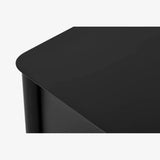 Delancey Metal Nightstand – Modern Black Bedside Table with Drawer and Open Shelf