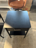 Delancey Metal Nightstand – Modern Black Bedside Table with Drawer and Open Shelf