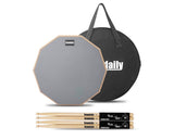 12” Drum Practice Pad Set w/ Sticks & Carry Bag Double-Sided