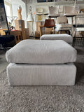 31” Square Grey Corduroy Ottoman – Modern Lounge