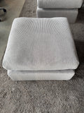 31” Square Grey Corduroy Ottoman – Modern Lounge