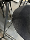 Reduced - (Set of 2) - Black Suede Rattan Counter Height Bar Stools