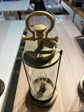 Vintage Gold Metal & Glass Outdoor Lantern w/ LED – 17”Battery Powered