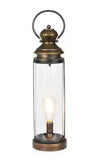 Gold Metal LED Outdoor Lantern 21” Decorative Battery Powered Accent Light